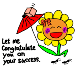 Sticker of a sunflower ribbon(English) sticker #6089152