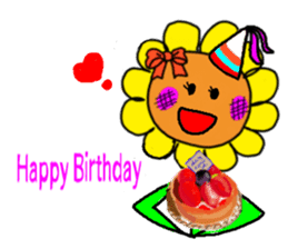 Sticker of a sunflower ribbon(English) sticker #6089153