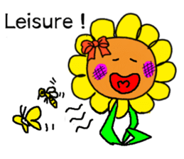 Sticker of a sunflower ribbon(English) sticker #6089154