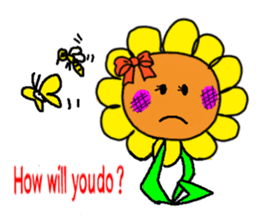 Sticker of a sunflower ribbon(English) sticker #6089155