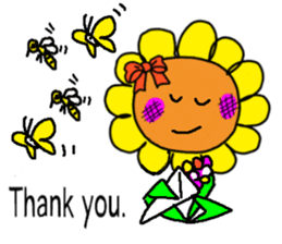 Sticker of a sunflower ribbon(English) sticker #6089156