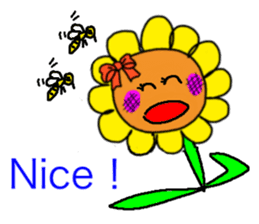 Sticker of a sunflower ribbon(English) sticker #6089157