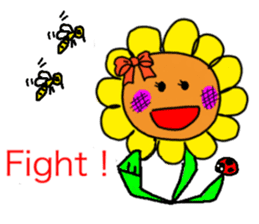Sticker of a sunflower ribbon(English) sticker #6089160