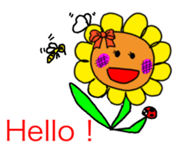 Sticker of a sunflower ribbon(English) sticker #6089161