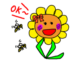 Sticker of a sunflower ribbon(English) sticker #6089164