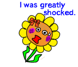 Sticker of a sunflower ribbon(English) sticker #6089165