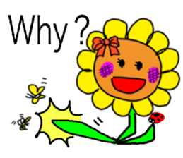 Sticker of a sunflower ribbon(English) sticker #6089170