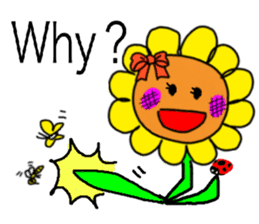 Sticker of a sunflower ribbon(English) sticker #6089170