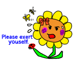 Sticker of a sunflower ribbon(English) sticker #6089171