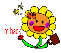 Sticker of a sunflower ribbon(English) sticker #6089172