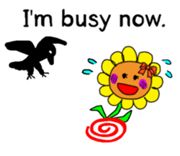 Sticker of a sunflower ribbon(English) sticker #6089173