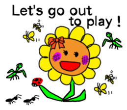 Sticker of a sunflower ribbon(English) sticker #6089175
