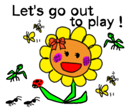 Sticker of a sunflower ribbon(English) sticker #6089175