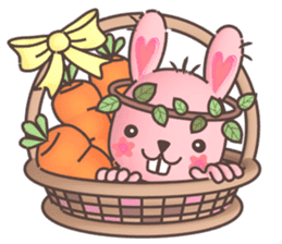 Hare Hooray - Pink Bunny with Leaf Crown sticker #6089747