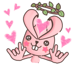 Hare Hooray - Pink Bunny with Leaf Crown sticker #6089750