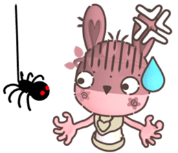 Hare Hooray - Pink Bunny with Leaf Crown sticker #6089763