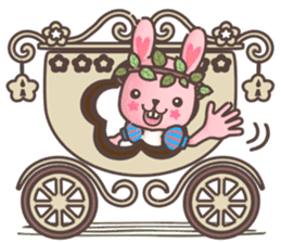 Hare Hooray - Pink Bunny with Leaf Crown sticker #6089769