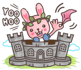 Hare Hooray - Pink Bunny with Leaf Crown sticker #6089770