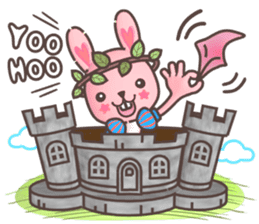 Hare Hooray - Pink Bunny with Leaf Crown sticker #6089770