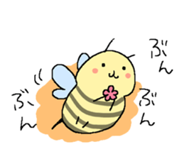 honeybee and flower sticker #6093818