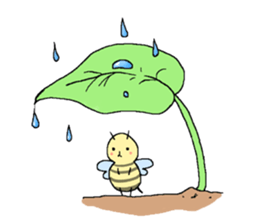 honeybee and flower sticker #6093820