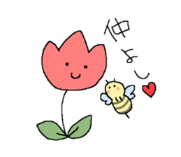 honeybee and flower sticker #6093836