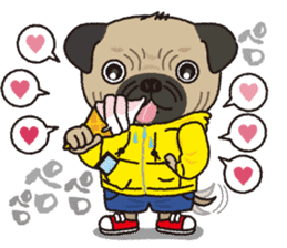 The name of this pug is "Inukichi". sticker #6095377