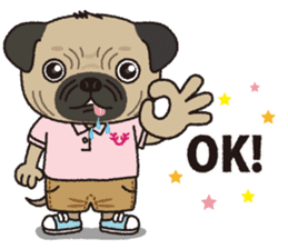 The name of this pug is "Inukichi". sticker #6095396