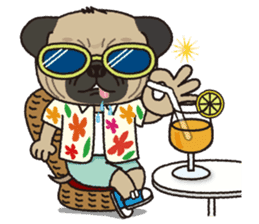 The name of this pug is "Inukichi". sticker #6095399