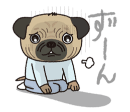 The name of this pug is "Inukichi". sticker #6095400