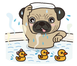The name of this pug is "Inukichi". sticker #6095403
