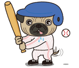 The name of this pug is "Inukichi". sticker #6095404