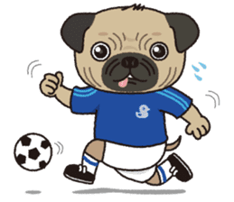 The name of this pug is "Inukichi". sticker #6095405