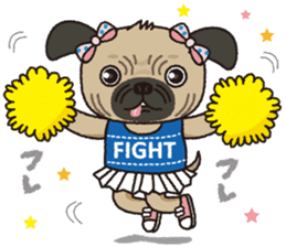 The name of this pug is "Inukichi". sticker #6095407