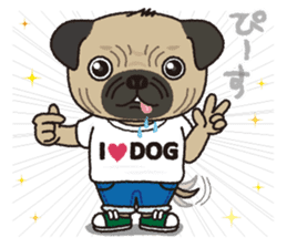 The name of this pug is "Inukichi". sticker #6095408