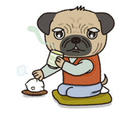 The name of this pug is "Inukichi". sticker #6095409