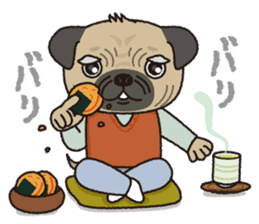 The name of this pug is "Inukichi". sticker #6095410