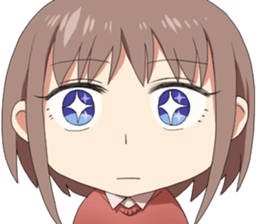 Serious look girl sticker #6095511