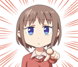 Serious look girl sticker #6095533