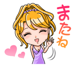 JAPANESE LOVELY HOSTESSES LINE STAMP sticker #6098618