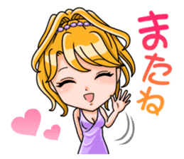 JAPANESE LOVELY HOSTESSES LINE STAMP sticker #6098618