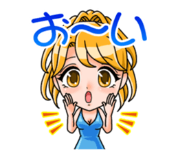 JAPANESE LOVELY HOSTESSES LINE STAMP sticker #6098619