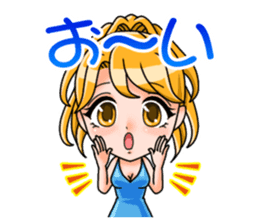 JAPANESE LOVELY HOSTESSES LINE STAMP sticker #6098619