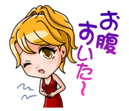 JAPANESE LOVELY HOSTESSES LINE STAMP sticker #6098620