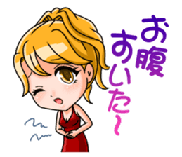 JAPANESE LOVELY HOSTESSES LINE STAMP sticker #6098620