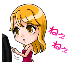 JAPANESE LOVELY HOSTESSES LINE STAMP sticker #6098622