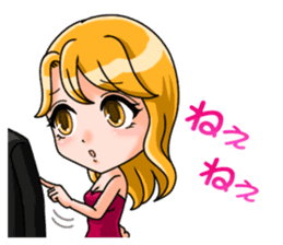 JAPANESE LOVELY HOSTESSES LINE STAMP sticker #6098622