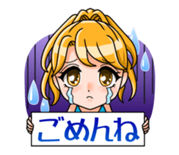 JAPANESE LOVELY HOSTESSES LINE STAMP sticker #6098626