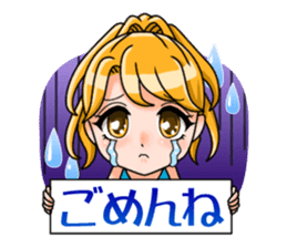 JAPANESE LOVELY HOSTESSES LINE STAMP sticker #6098626