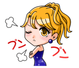 JAPANESE LOVELY HOSTESSES LINE STAMP sticker #6098627